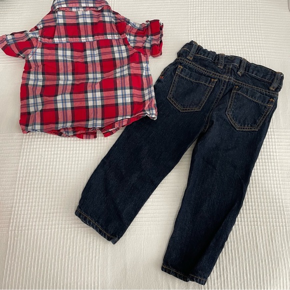 Oshkosh top and old navy jeans size 2T - Picture 2 of 6